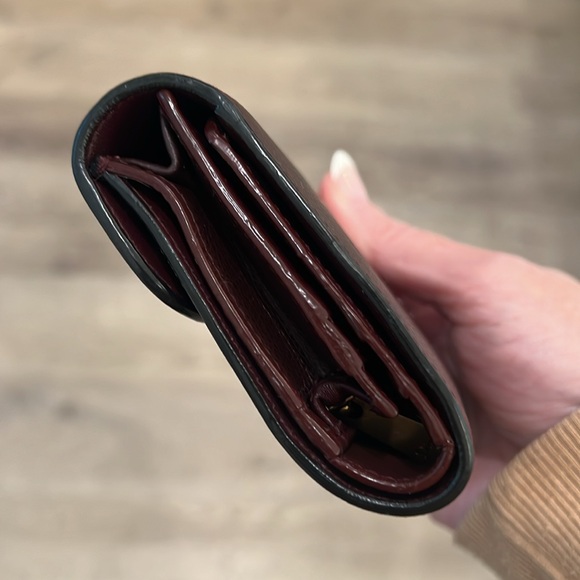 Christian Dior Lotus Saddle Wallet Burgundy | Brown Compact Rare WOC Leather - Picture 4 of 15